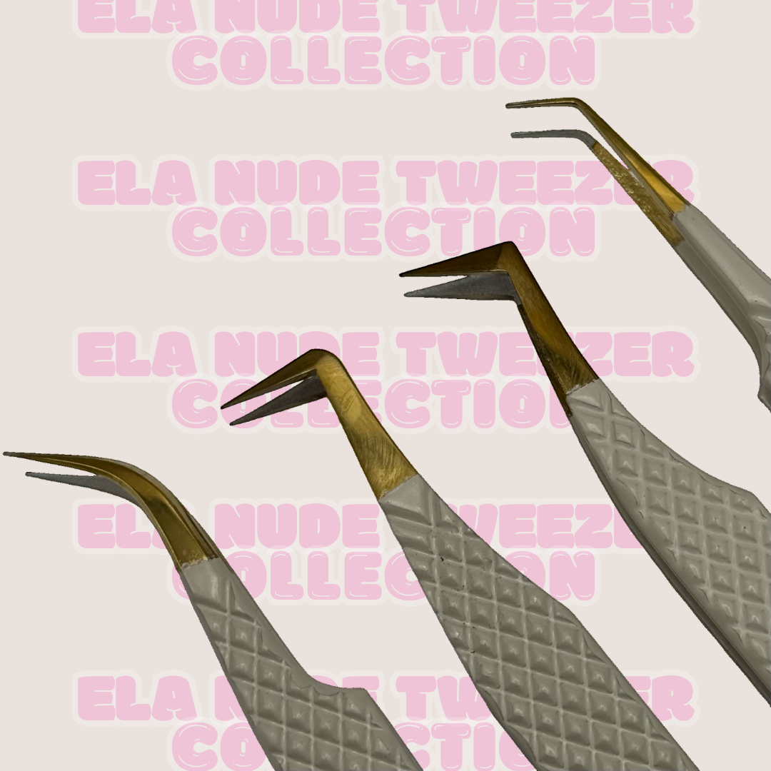 NUDE L SHAPED VOLUME TWEEZER- FIBER TIP