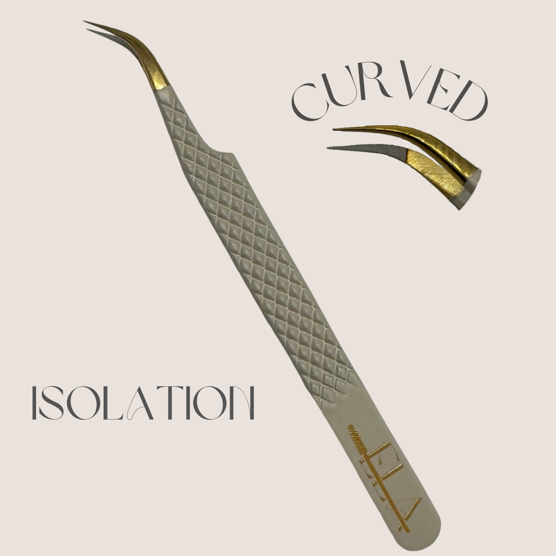 NUDE CURVED ISOLATION TWEEZER - FIBER TIP